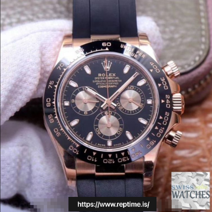 ROLEX DAYTONA BLACK DIAL WATERPROOF 40MM SWISS REPLICA m116515ln.0017