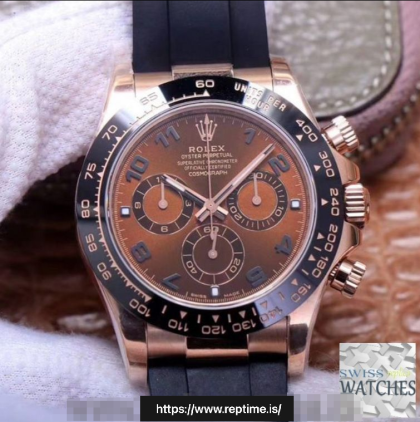 ROLEX DAYTONA BROWN DIAL WATERPROOF 40MM SWISS REPLICA m116515ln.0015