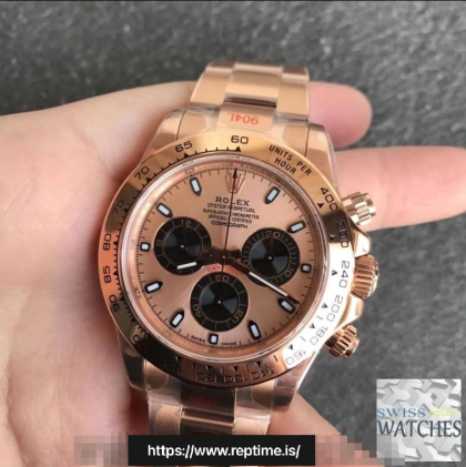 ROLEX DAYTONA CHAMPAGNE DIAL ROSE GOLD 40MM SWISS REPLICA m116505.0009