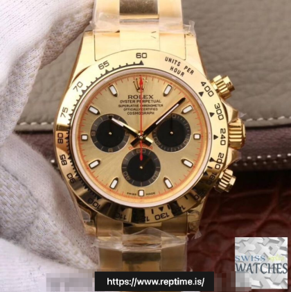 ROLEX DAYTONA GOLD DIAL YELLOW GOLD 40MM SWISS REPLICA 116508.9