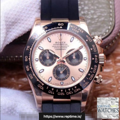 ROLEX DAYTONA PINK DIAL WATERPROOF 40MM SWISS REPLICA m116515ln.0021