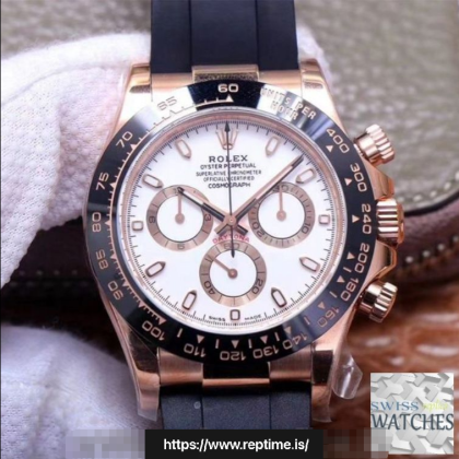 ROLEX DAYTONA WHITE DIAL WATERPROOF 40MM SWISS REPLICA m116515ln.0019