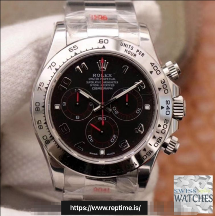 ROLEX DAYTONA COSMOGRAPH BLACK DIAL STAINLESS STEEL 40MM SWISS REPLICA 116509.78599.1
