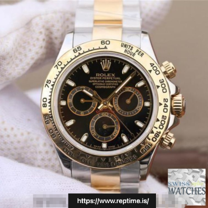 ROLEX DAYTONA COSMOGRAPH BLACK DIAL STAINLESS STEEL 40MM SWISS REPLICA 116518ln.3