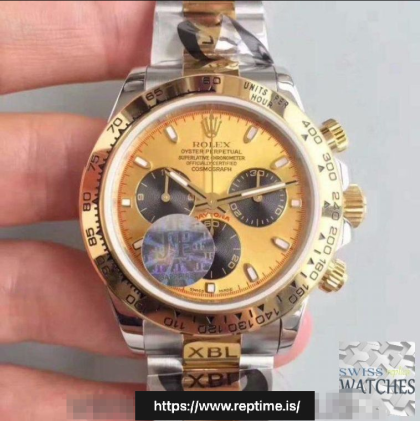 ROLEX DAYTONA COSMOGRAPH GOLD DIAL YELLOW GOLD 40MM SWISS REPLICA 116503.8