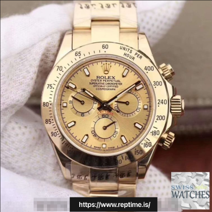 ROLEX DAYTONA COSMOGRAPH GOLD DIAL YELLOW GOLD 40MM SWISS REPLICA 116503.9