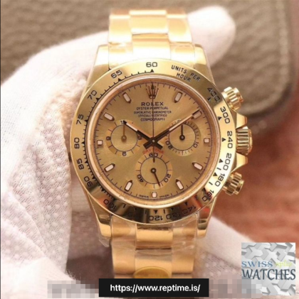 ROLEX DAYTONA COSMOGRAPH GOLD DIAL YELLOW GOLD 40MM SWISS REPLICA m116508.0003