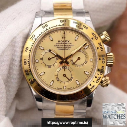 ROLEX DAYTONA COSMOGRAPH GOLD DIAL SAPPHIRE CRYSTAL 40MM SWISS REPLICA m116503.0003