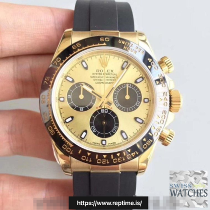 ROLEX DAYTONA COSMOGRAPH GOLD DIAL WATERPROOF 40MM SWISS REPLICA 116518ln.4