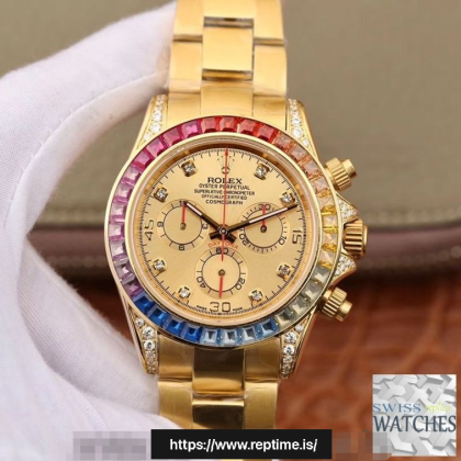 ROLEX DAYTONA COSMOGRAPH GOLD DIAL YELLOW GOLD 40MM SWISS REPLICA 116598rbow.3