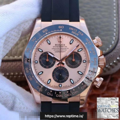 ROLEX DAYTONA COSMOGRAPH ROSE DIAL WATERPROOF 40MM SWISS REPLICA 116515ln.4