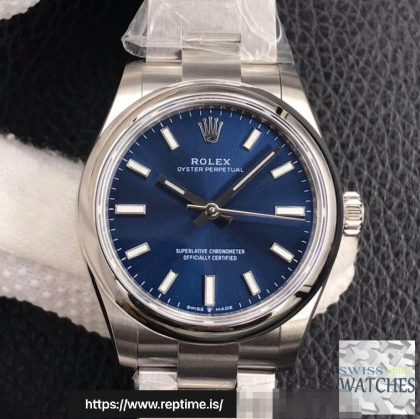 ROLEX OYSTER PERPETUAL BLUE DIAL STAINLESS STEEL 31MM SWISS REPLICA m277200.0003