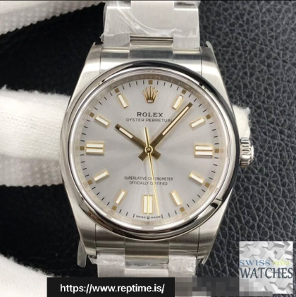 ROLEX OYSTER PERPETUAL GREY DIAL SCRATCH PROOF 36MM SWISS REPLICA m126000.0001