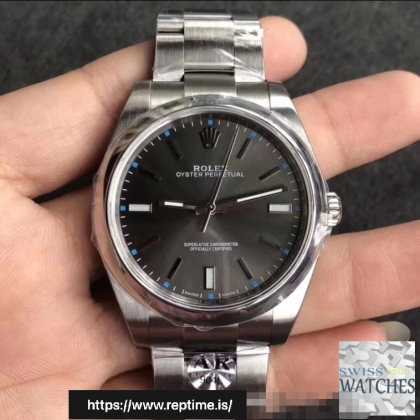 ROLEX OYSTER PERPETUAL GREY DIAL STAINLESS STEEL 39MM SWISS REPLICA 114300.8