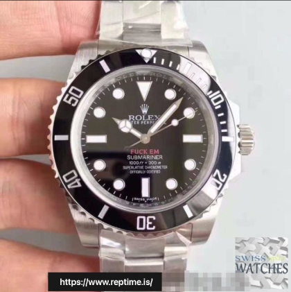 ROLEX SUBMARINER BLACK DIAL STAINLESS STEEL 40MM SWISS REPLICA 114060.3