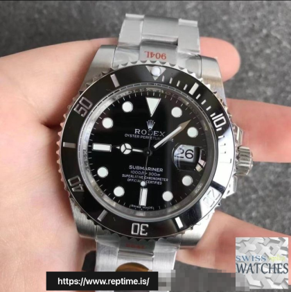 ROLEX SUBMARINER BLACK DIAL STAINLESS STEEL 40MM SWISS REPLICA 116610ln.1