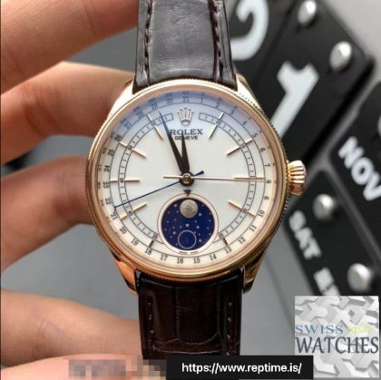 ROLEX CELLINI WHITE DIAL SCRATCH PROOF 39MM SWISS REPLICA M50535-0002