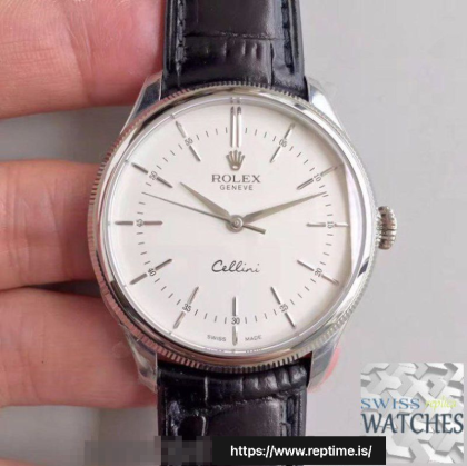 ROLEX CELLINI WHITE DIAL STAINLESS STEEL 39MM SWISS REPLICA 50509.4