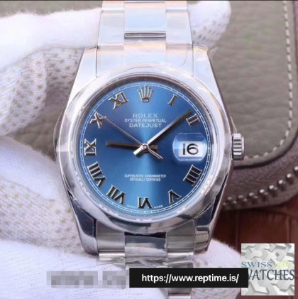 ROLEX DATEJUST BLUE DIAL SCRATCH PROOF 36MM SWISS REPLICA 116234-0141