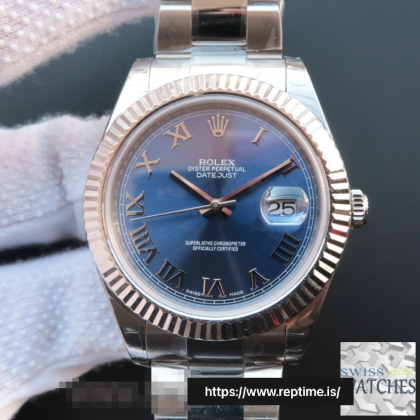 ROLEX DATEJUST BLUE DIAL STAINLESS STEEL 41MM SWISS REPLICA 116334.9