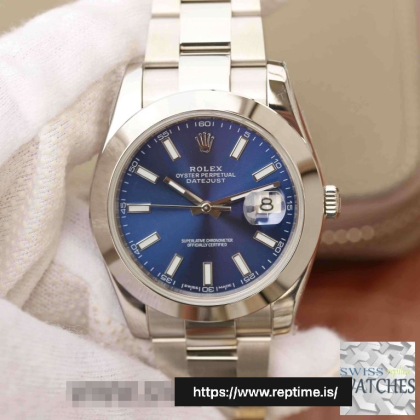 ROLEX DATEJUST BLUE DIAL STAINLESS STEEL 41MM SWISS REPLICA m126300.0001