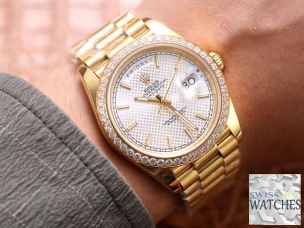 ROLEX DAY DATE WHITE DIAL YELLOW GOLD 40MM SWISS REPLICA m228348rbr.0005 - Image 11
