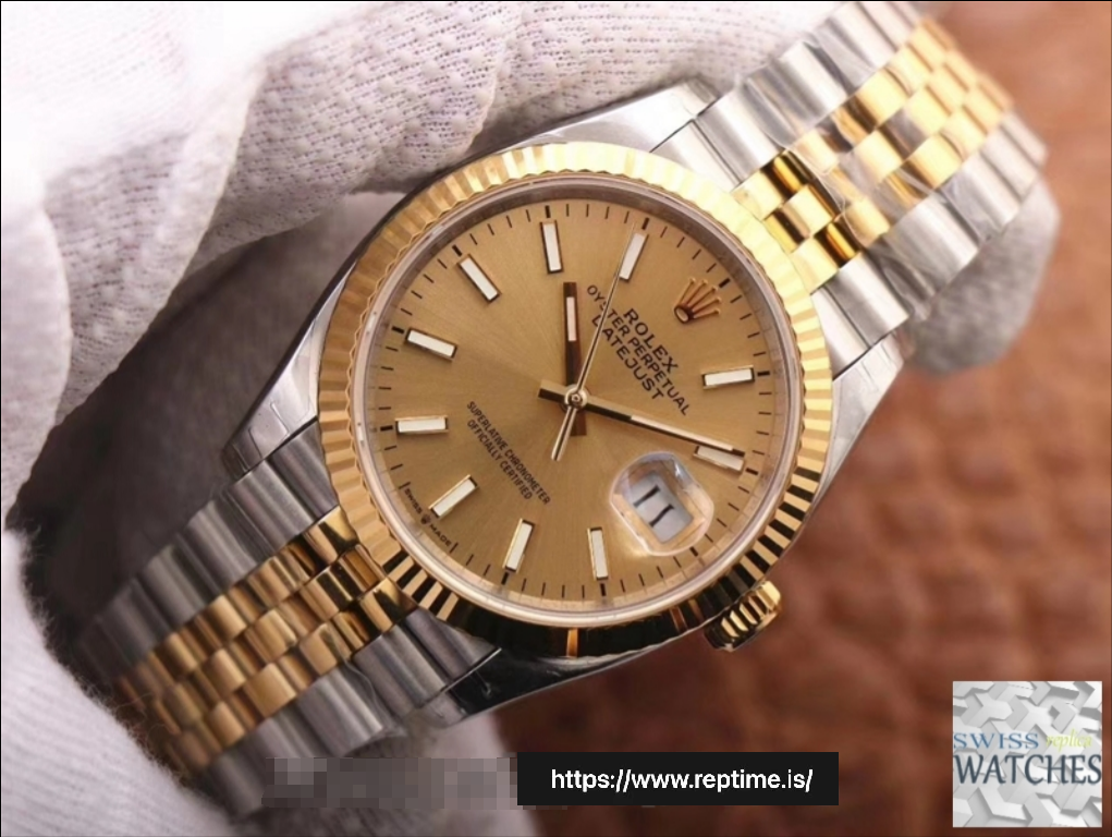 ROLEX DATEJUST CHAMPAGNE DIAL STAINLESS STEEL 36MM SWISS REPLICA m126233.0017 - Image 2