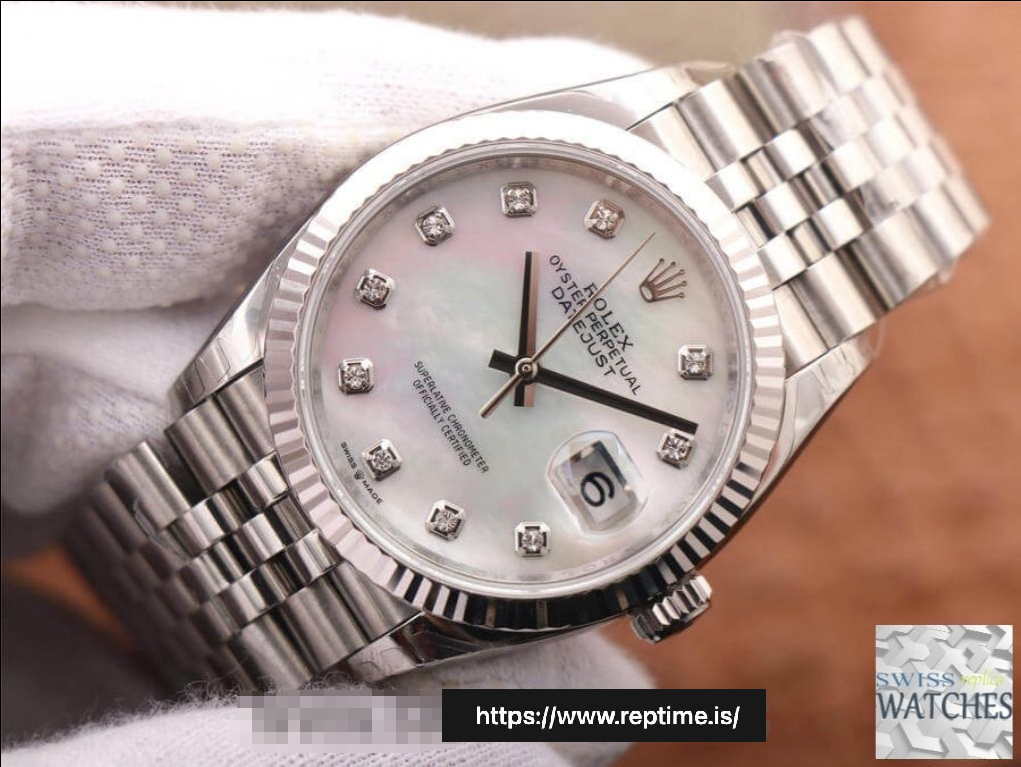 ROLEX DATEJUST PEARL DIAL STAINLESS STEEL 36MM SWISS REPLICA m126234.0019 - Image 2