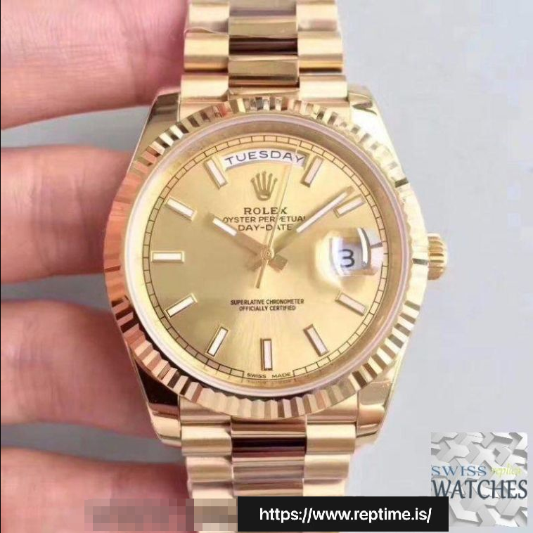 ROLEX DAY DATE GOLD DIAL 18K YELLOW GOLD 40MM SWISS REPLICA m228238.0003 - Image 2