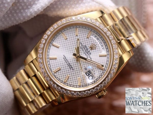 ROLEX DAY DATE WHITE DIAL YELLOW GOLD 40MM SWISS REPLICA m228348rbr.0005 - Image 2