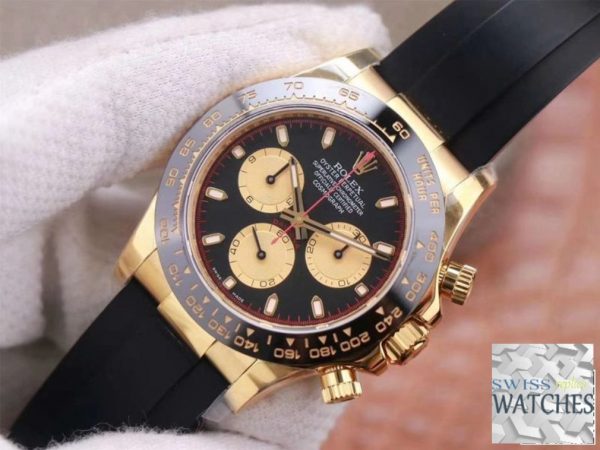 ROLEX DAYTONA BLACK DIAL WATERPROOF 40MM SWISS REPLICA m116518ln.0047 - Image 2