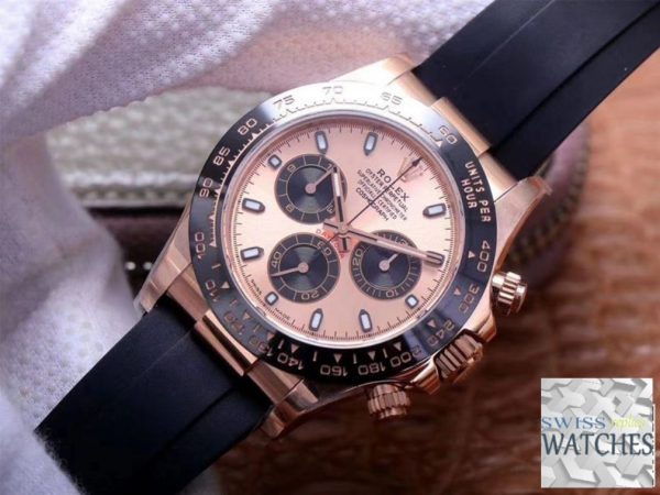 ROLEX DAYTONA PINK DIAL WATERPROOF 40MM SWISS REPLICA m116515ln.0021 - Image 2