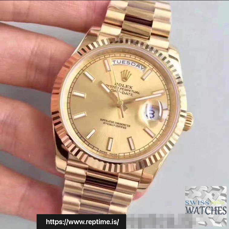 ROLEX DAY DATE GOLD DIAL 18K YELLOW GOLD 40MM SWISS REPLICA m228238.0003 - Image 3