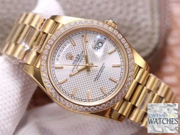 ROLEX DAY DATE WHITE DIAL YELLOW GOLD 40MM SWISS REPLICA m228348rbr.0005 - Image 3