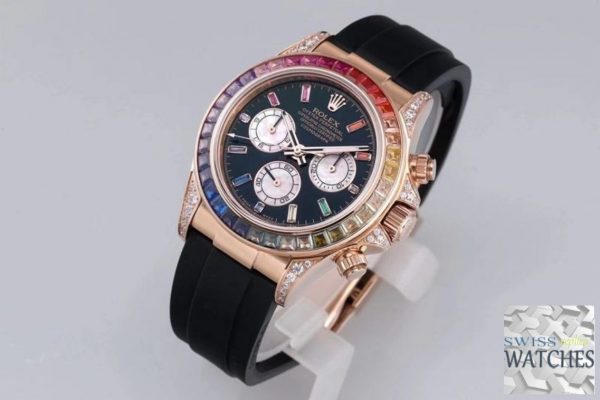 ROLEX DAYTONA BLACK DIAL WATERPROOF 40MM SWISS REPLICA 116595rbow.1 - Image 3