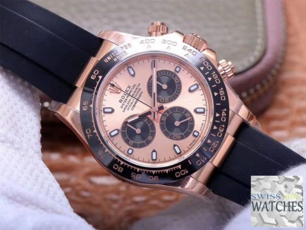 ROLEX DAYTONA PINK DIAL WATERPROOF 40MM SWISS REPLICA m116515ln.0021 - Image 3