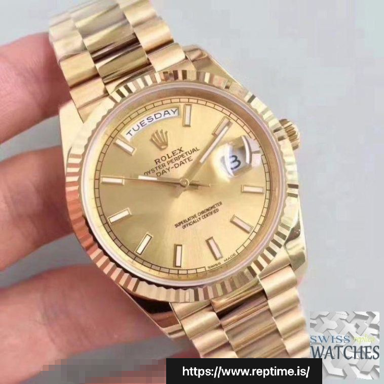 ROLEX DAY DATE GOLD DIAL 18K YELLOW GOLD 40MM SWISS REPLICA m228238.0003 - Image 4