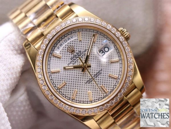 ROLEX DAY DATE WHITE DIAL YELLOW GOLD 40MM SWISS REPLICA m228348rbr.0005 - Image 4