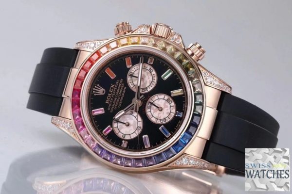 ROLEX DAYTONA BLACK DIAL WATERPROOF 40MM SWISS REPLICA 116595rbow.1 - Image 4