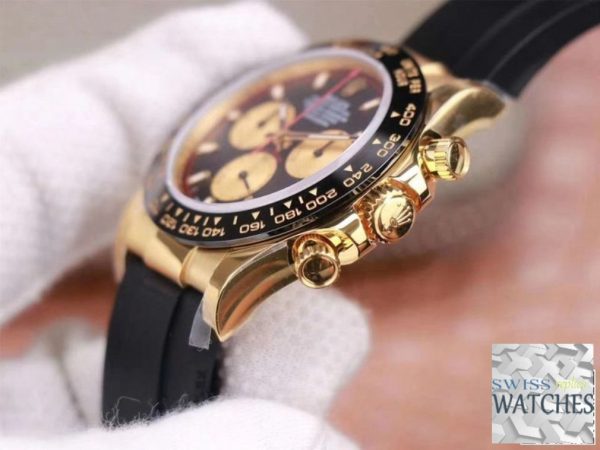 ROLEX DAYTONA BLACK DIAL WATERPROOF 40MM SWISS REPLICA m116518ln.0047 - Image 4