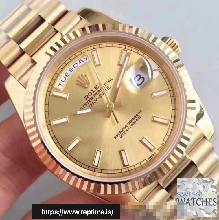 ROLEX DAY DATE GOLD DIAL 18K YELLOW GOLD 40MM SWISS REPLICA m228238.0003 - Image 5
