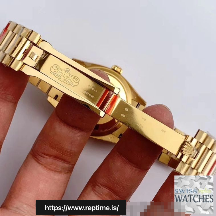 ROLEX DAY DATE GREEN DIAL 18K YELLOW GOLD 36MM SWISS REPLICA m128238.0069 - Image 5