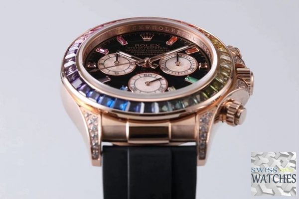 ROLEX DAYTONA BLACK DIAL WATERPROOF 40MM SWISS REPLICA 116595rbow.1 - Image 7
