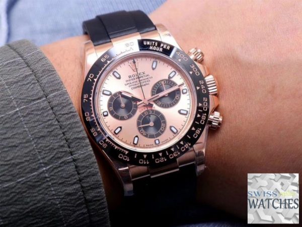 ROLEX DAYTONA PINK DIAL WATERPROOF 40MM SWISS REPLICA m116515ln.0021 - Image 9