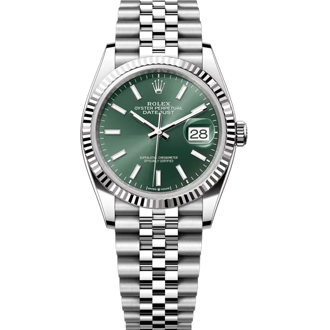 Rolex Datejust 36 Green Index Oystersteel White Gold Jubilee 106234 - Image 3